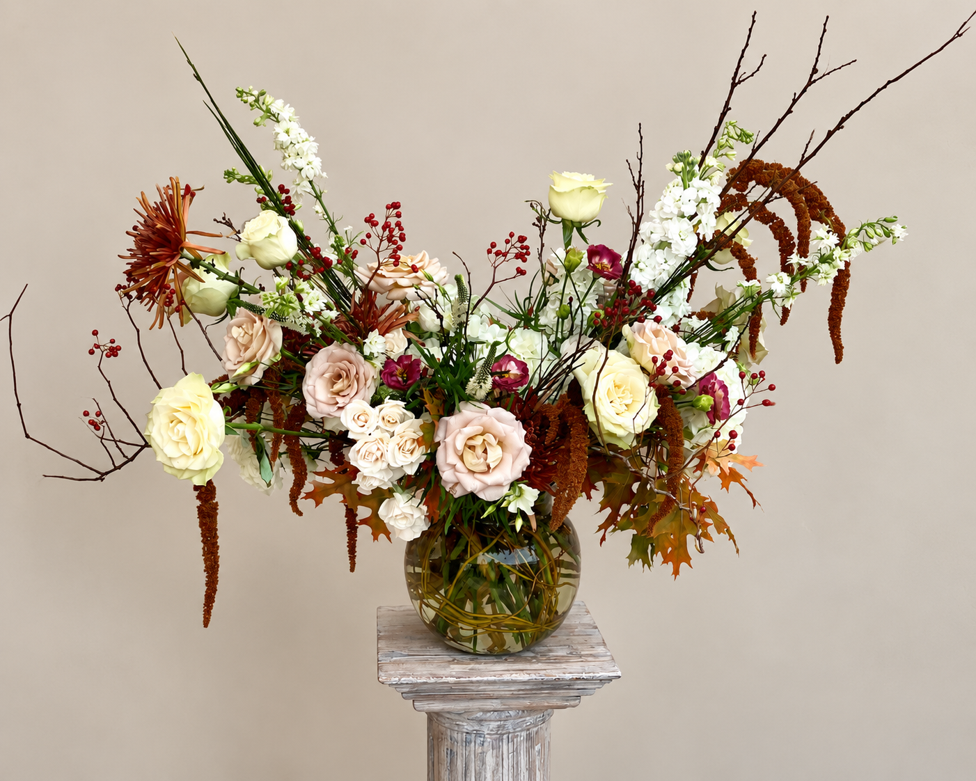 Early fall palette rose bouquet